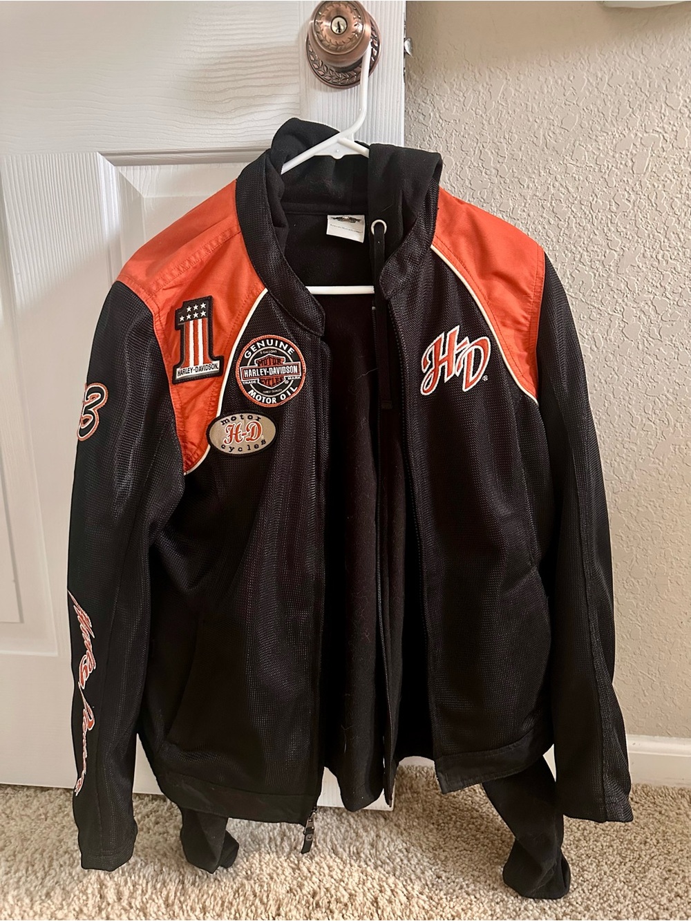 Harley-Davidson Women’s Mesh Motorcycle Jacket with Removable Hoodie – Large